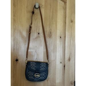 Coach Georgie Saddle Bag In Signature Chambray